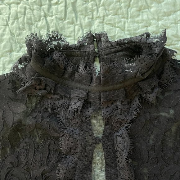 Nasty Gal Lace Mesh Crop Top - Picture 3 of 5